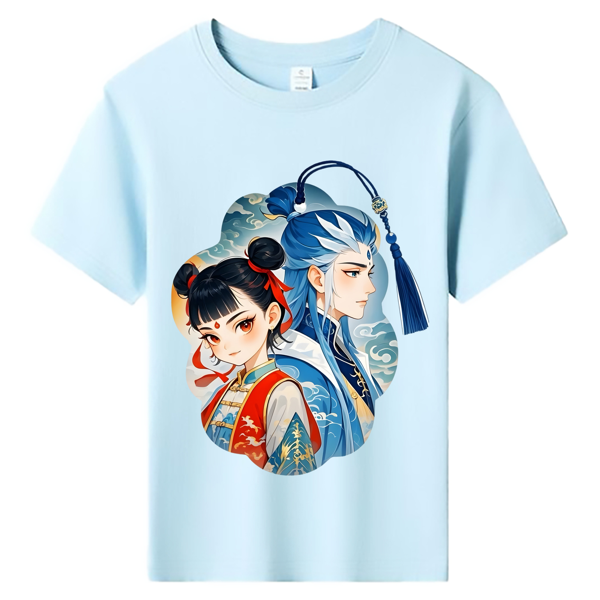（画像用） Ne Zha 2 ナタ 魔童の大暴れ 綿100％キッズTシャツ（フロントプリント）